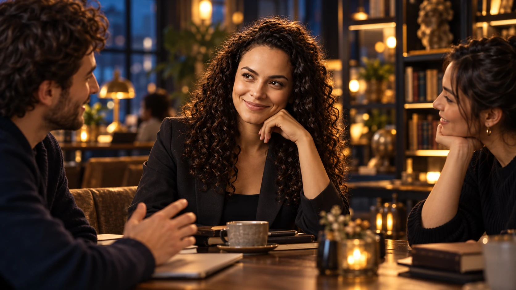 Maya échange avec deux membres de WARYAUME STUDIOS