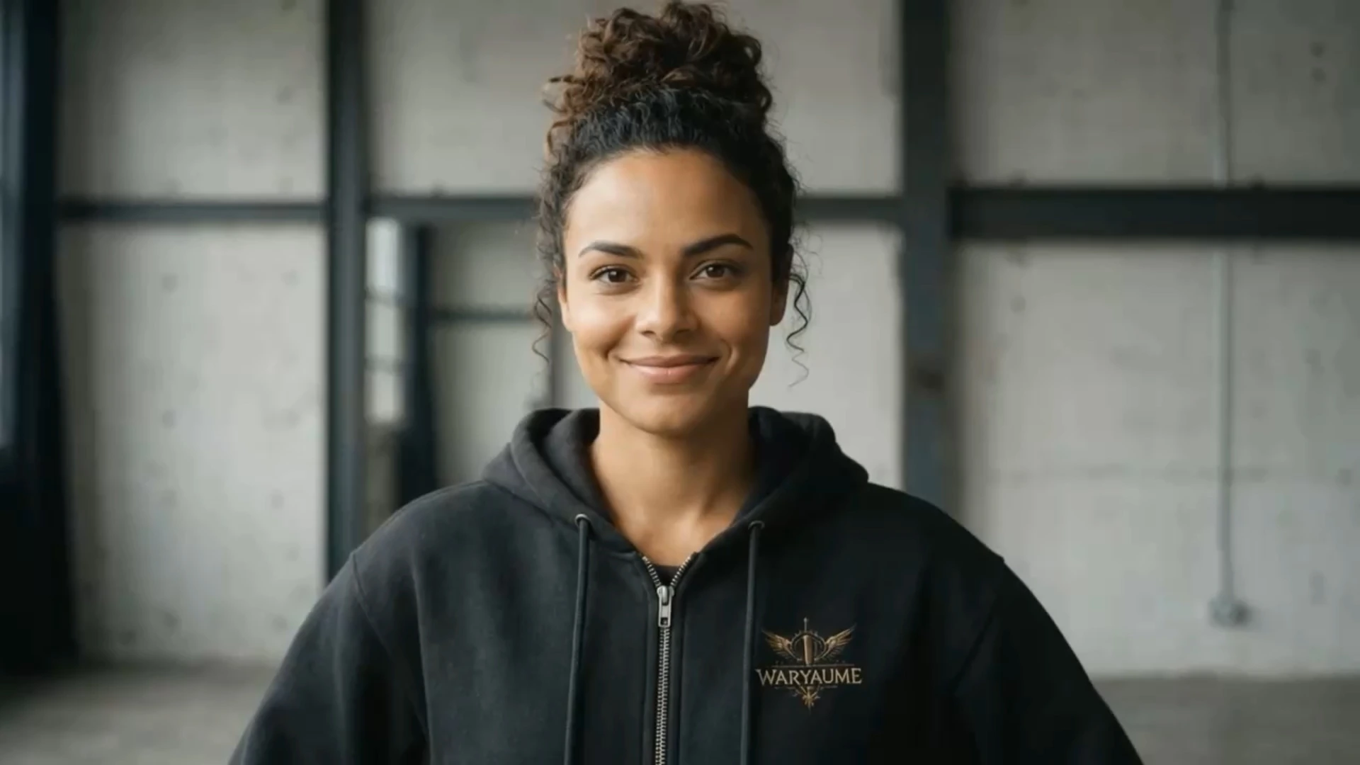 Maya en sweat WARYAUME® dans une représentation fictionnelle