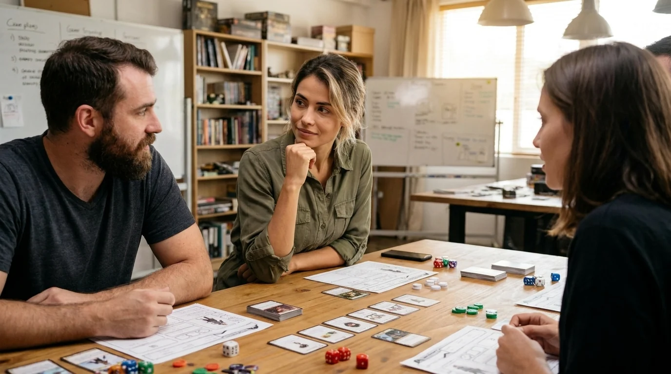 Zéa observe une situation de jeu autour d’une table